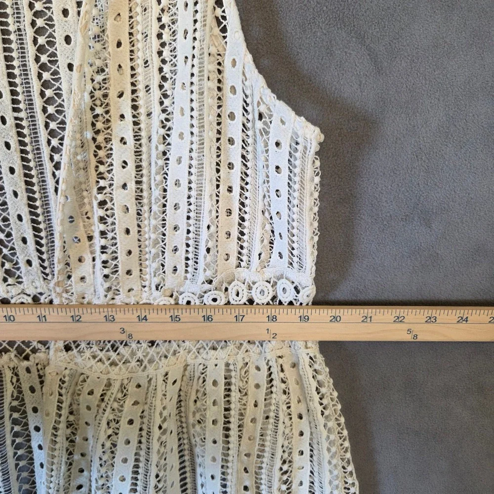 Cato Long Sleeveless Lace Vest Women's XL Boho Layering Ruffle Cottagecore